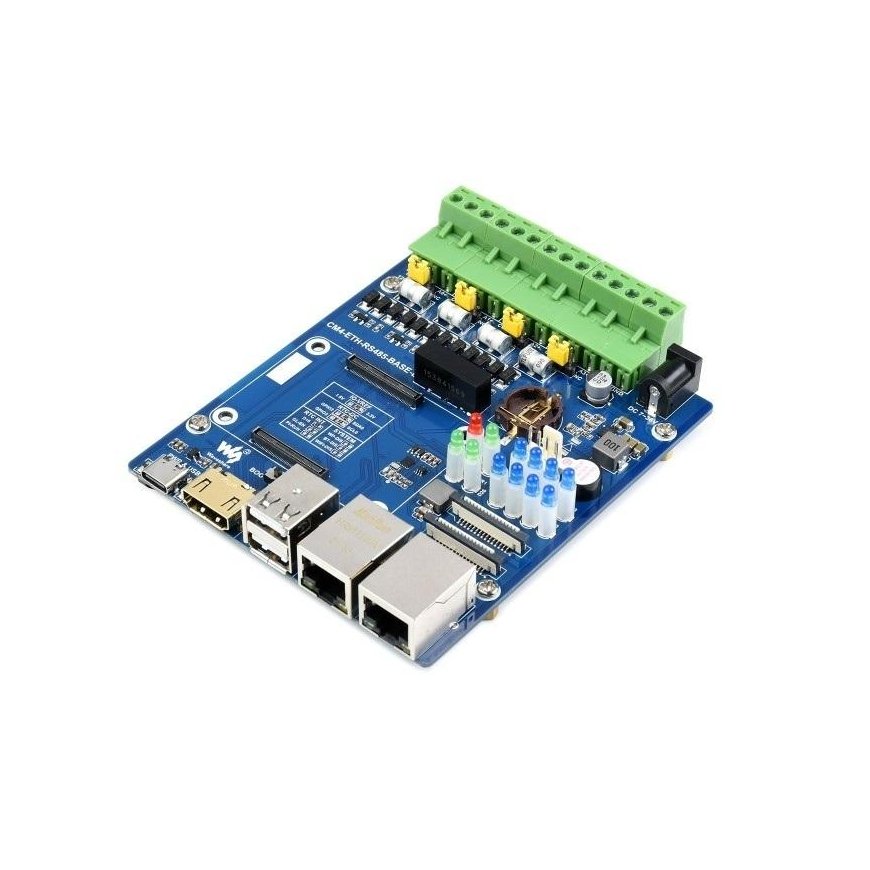 Dual ETH Quad RS485 Base Board (B) - Raspberry Pi Compute Module 4 kaiščių išplėtimas - Waveshare 2166