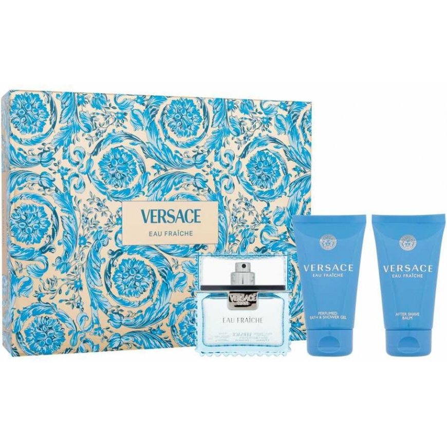 Versace Man Eau Fraiche Giftset rinkinys vyrams (EDT, 50 ml + dušo želė, 50 ml + balzamas po skutimosi, 50 ml) – 2