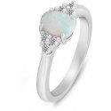 Brilio Silver Decent silver ring with opal and zircons RI109W Brilio Silver Decent silver ring with opal and zircons RI109W