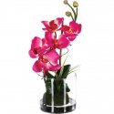 Atmosphera Pink Glass Vase with Pink Artificial Flowers, a durable decoration for any interior Atmosphera Pink Glass Vase with Pink Artificial Flowers, a durable decoration for any interior