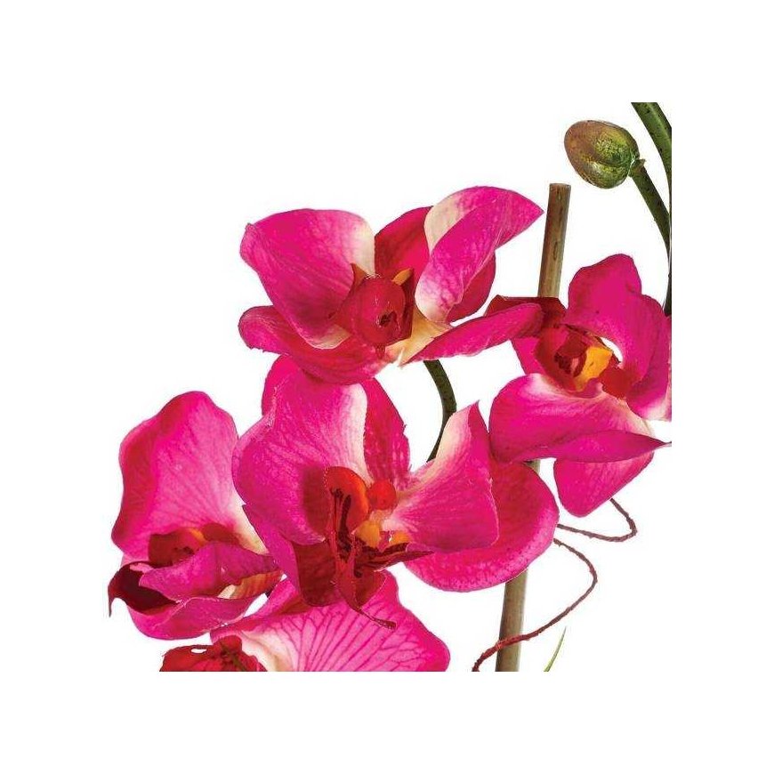Atmosphera Pink Glass Vase with Pink Artificial Flowers, a durable decoration for any interior – 2