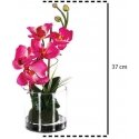 Atmosphera Pink Glass Vase with Pink Artificial Flowers, a durable decoration for any interior Atmosphera Pink Glass Vase with Pink Artificial Flowers, a durable decoration for any interior
