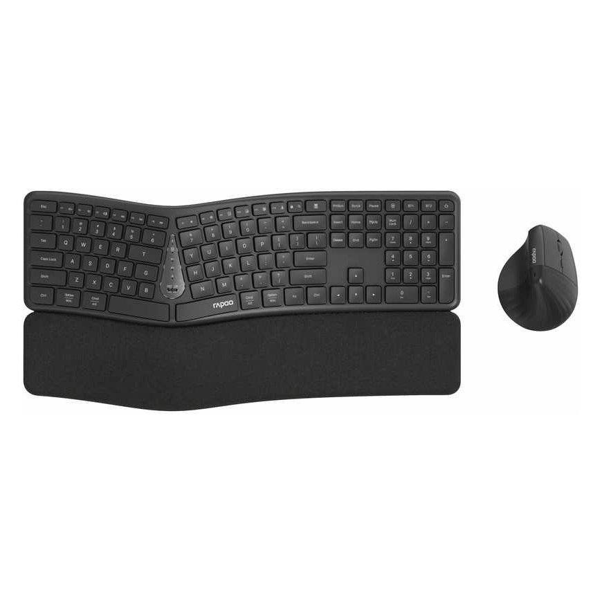 RAPOO Set keyboard and mouse 8810ME, Multi-mode, Bezdrátový set, CZ/SK, Černá