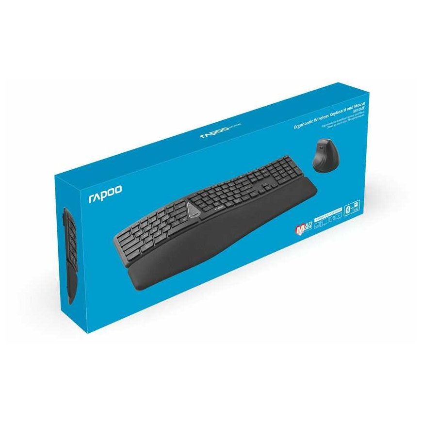 RAPOO Set keyboard and mouse 8810ME, Multi-mode, Bezdrátový set, CZ/SK, Černá – 2