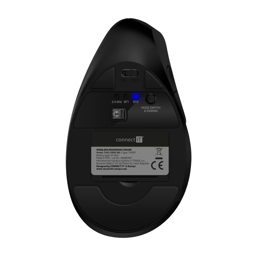 Connect IT Verti TriMode компьютерная мышь Медицина Для правой руки Bluetooth + USB Type-A Оптически – 3
