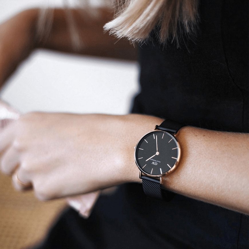 Daniel Wellington Petite Ashfield Wrist watch Female Quartz Black, Rose gold Rose gold – 4