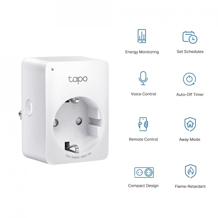 TP-Link Tapo P110 nutipistik 3680 W Kodu, Kontor Valge – 2