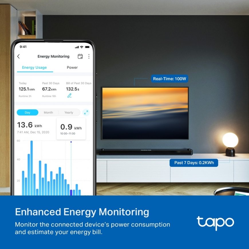 TP-Link Tapo P110 smart plug 3680 W Koti, Office Valkoinen – 3
