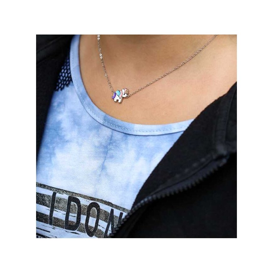 Beneto Playful silver necklace Unicorn AGS1340/40D – 2