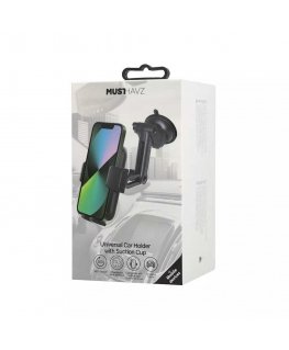 Universal Car Holder with Suction Cup by Musthavz Black