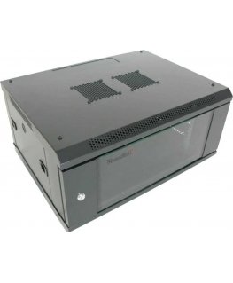 XtendLan 19" wall cabinet 4U 600x450, load capacity 60 kg, glass doors, welded, black