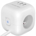 Qoltec Kostka zasilająca przedłużacz 6w1 su podświetlanym włącznikiem | 3x AC | 2x USB | 1x USB-C PD 20W | Balta | Kabelis 2m Qoltec Kostka zasilająca przedłużacz 6w1 su podświetlanym włącznikiem | 3x AC | 2x USB | 1x USB-C PD 20W | Balta | Kabelis 2m