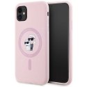 Dėklas Karl Lagerfeld Silicone Karl&Choupette MagSafe iPhone 11 Case - Rožinė