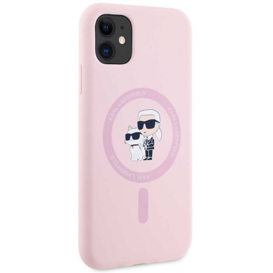 Karl Lagerfeld Silicone Karl&Choupette MagSafe iPhone 11 Case - Pink – 2
