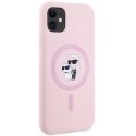 Karl Lagerfeld Silicone Karl&Choupette MagSafe iPhone 11 Case - Pink