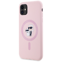 Karl Lagerfeld Silicone Karl&Choupette MagSafe iPhone 11 Case - Pink