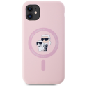 Karl Lagerfeld Silicone Karl&Choupette MagSafe iPhone 11 Case - Pink