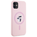 Karl Lagerfeld Silicone Karl&Choupette MagSafe iPhone 11 Case - Pink