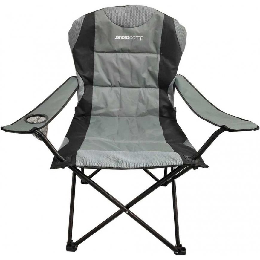 Enero Camp Turistinė kėdė SKŁADANE LUX 60X60X105CM SZARO-Juoda