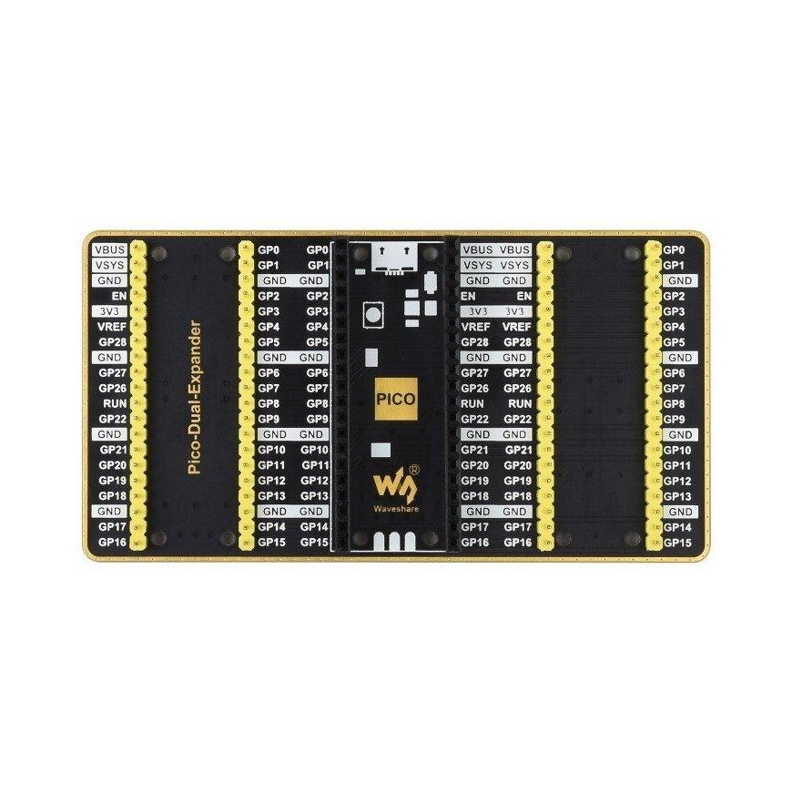 Pico Dual Expander, 2x20 GPIO pin expansion, Raspberry Pi Pico, Waveshare 19343 – 4