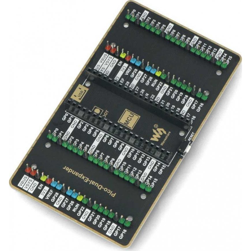 Pico Dual Expander, 2x20 GPIO pin expansion, Raspberry Pi Pico, Waveshare 19343 – 5
