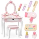 Viga Toys VIGA Large wooden dressing table white and pink with mirror and chair Viga Toys VIGA Large wooden dressing table white and pink with mirror and chair