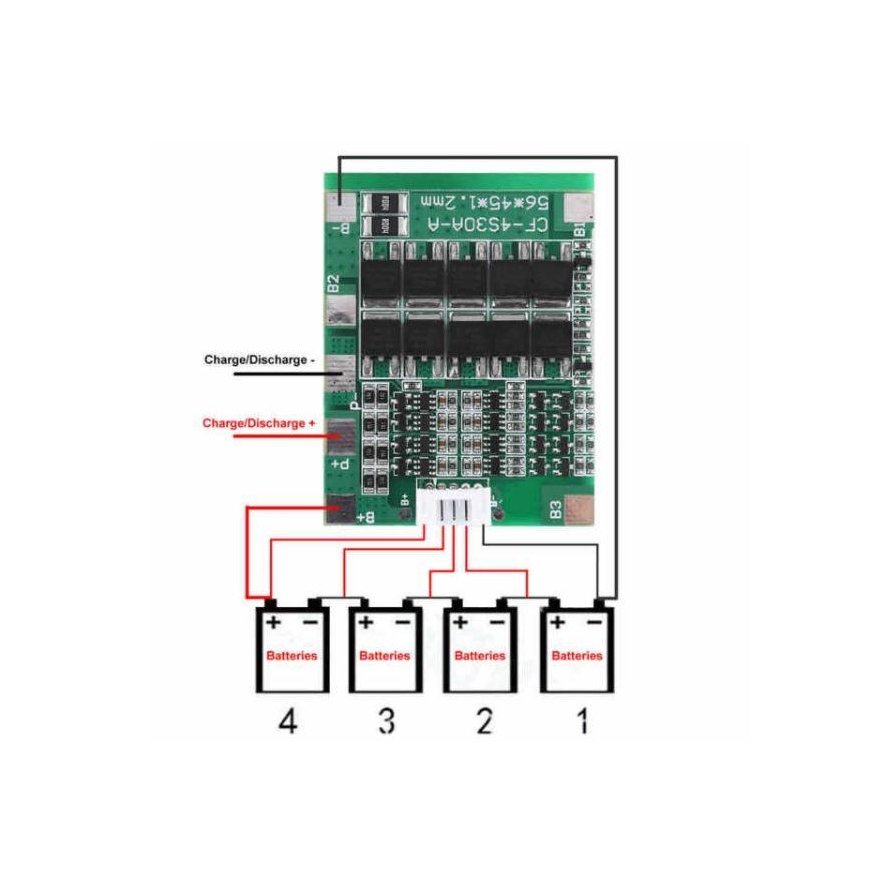 Oem Li-ion lithium battery 18650 charging module with protection 4S 30A – 3