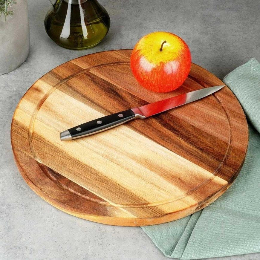 Excellent Houseware Acacia wood cutting board for cheese and cold meat ORION 30 cm – 3