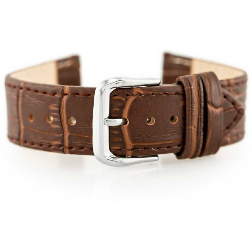 Pacific W41 leather watch strap - dark brown - 18mm – 2