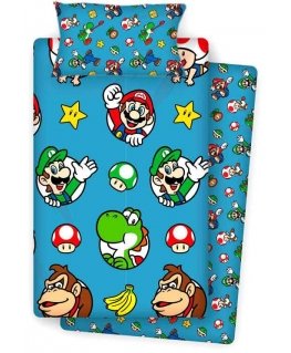 Vuodevaatteet setti Nintendo Super Mario Bros lakanat setti sänky 90cm