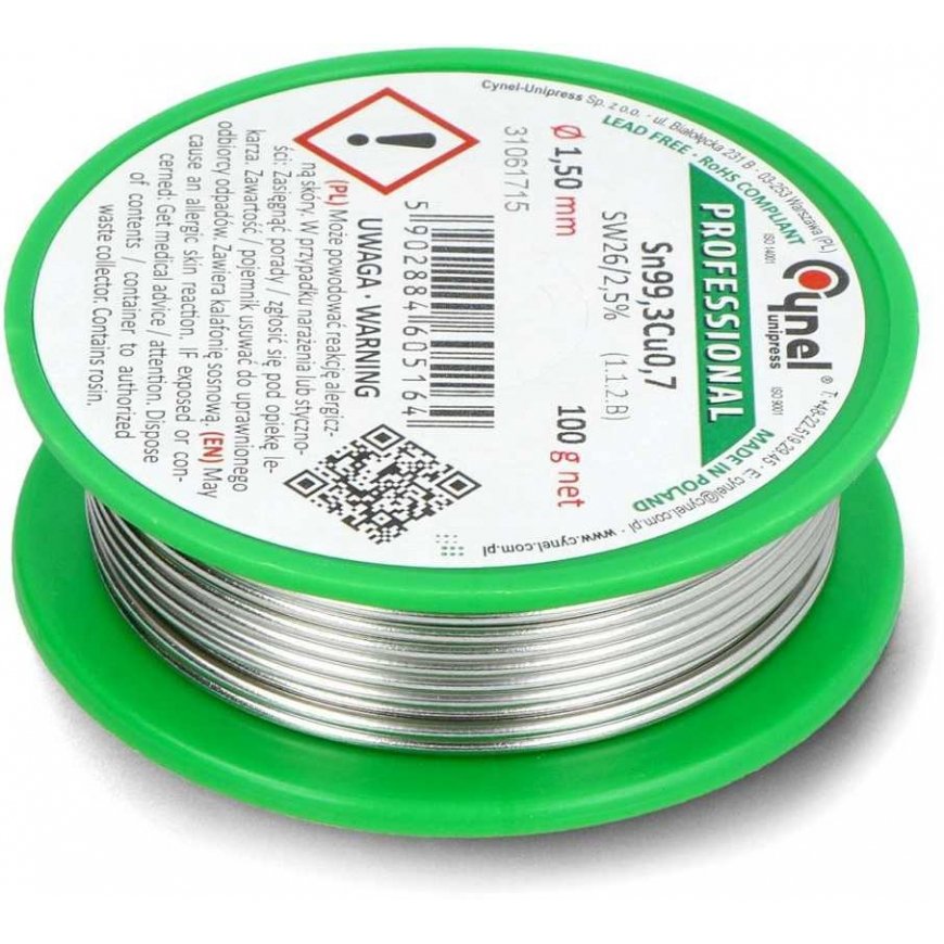 Lydmetalis Cynel LC99.3 SW26 100g/1.5mm - be švino – 2