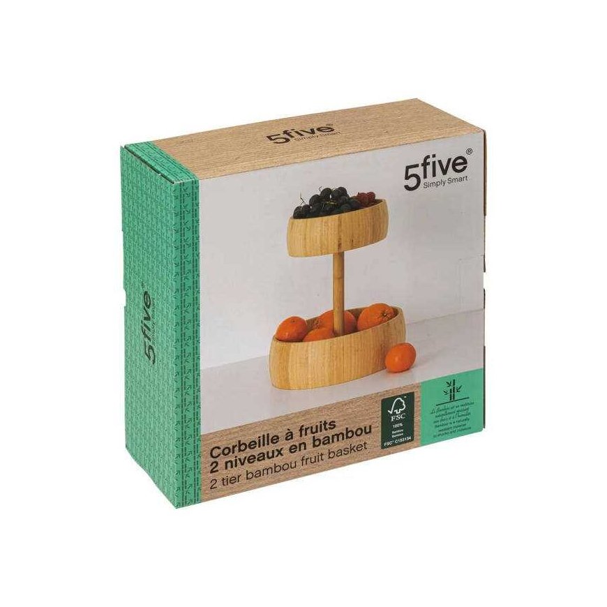 5five Simply Smart Bamboo Fruit Pan, Bamboo, 2 levels, Ø 29 cm – 2