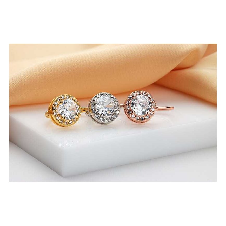 Brilio Silver Brilio Silver Sparkling gold plated earrings with zircons EA913Y – 2