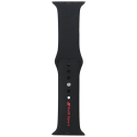 Audi Sport Red Logo Silicone Watch Strap for Apple Watch 44 / 45 / 46 / 49 mm - black