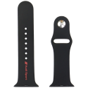 Audi Sport Red Logo silikonikellon hihna Apple Watchille 44 / 45 / 46 / 49 mm - musta