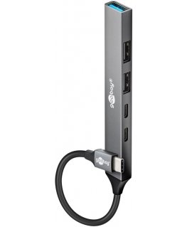 Goobay 74460 interface hub USB 3.2 Gen 1 (3.1 Gen 1) Type-C 5000 Mbit/s Light grey