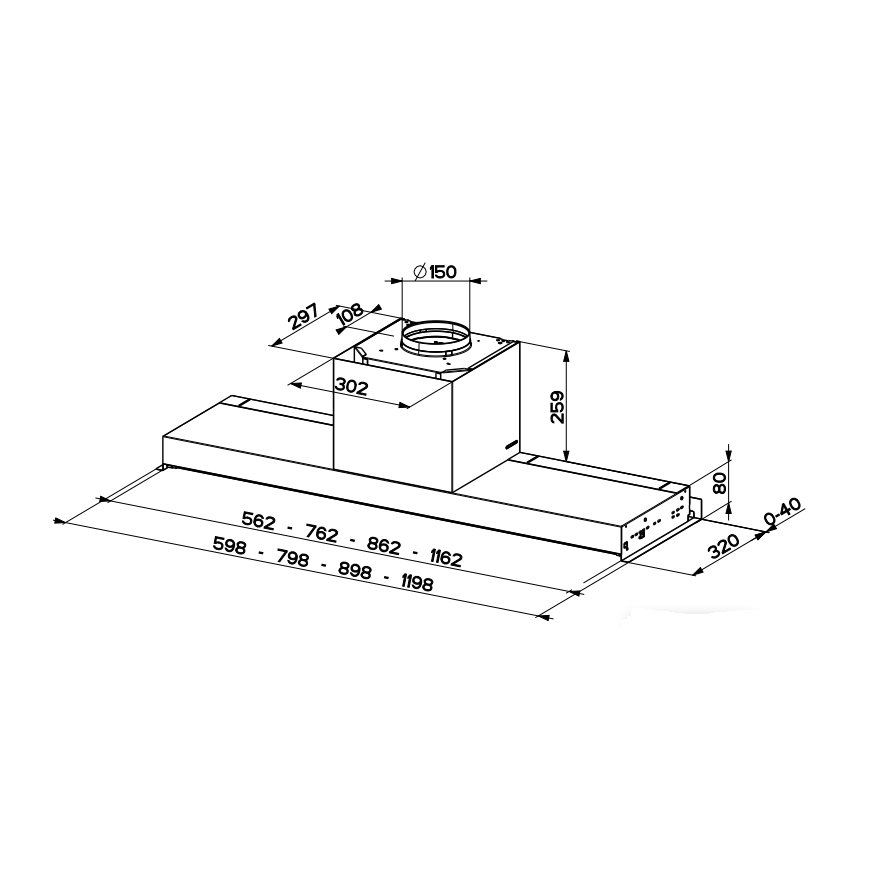 FABER S.p.A. In-Nova Premium WH M A60 Iebūvēts Balts 670 m³/h – 2