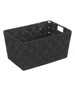WENKO Storage basket Adria Black Size S bathroom basket