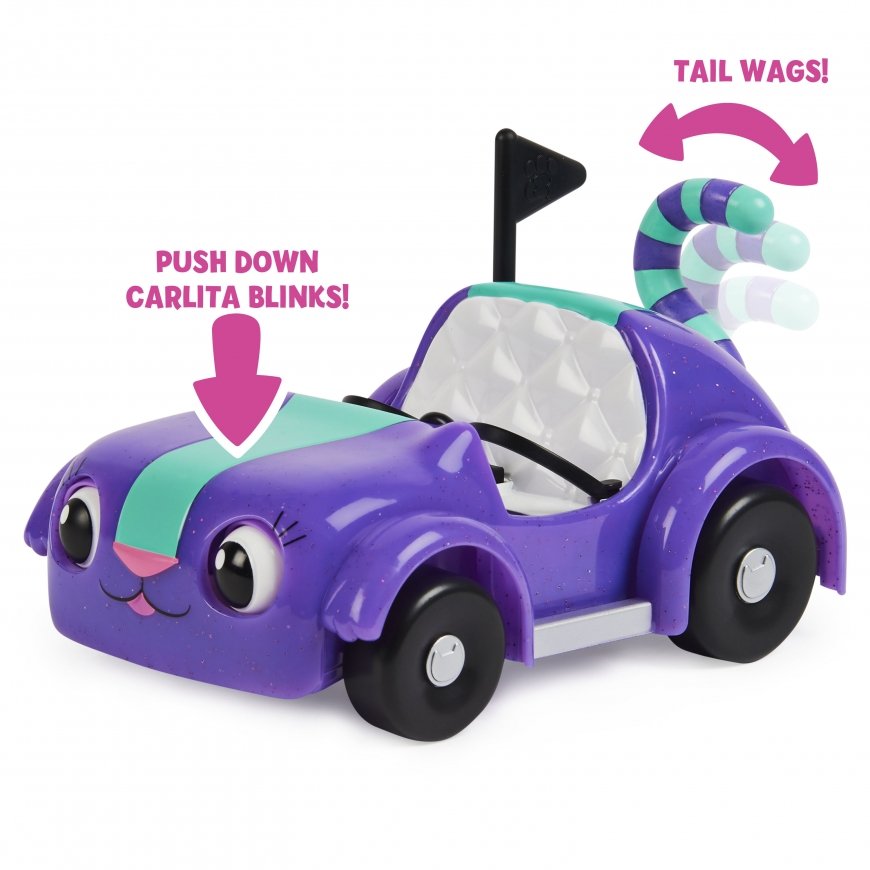 Gabby's Dollhouse , Carlita Toy Car with Pandy Paws Collectible Figure and 2 Accessories, Kids Toys – 3