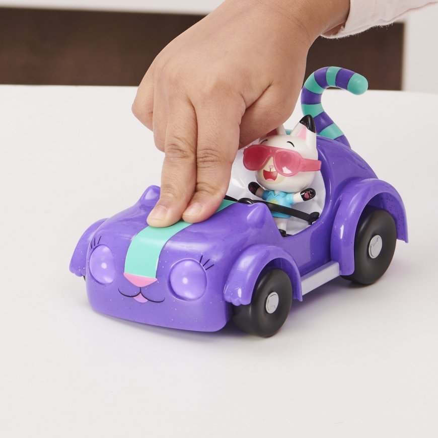 Gabby's Dollhouse , Carlita Toy Car with Pandy Paws Collectible Figure and 2 Accessories, Kids Toys – 4