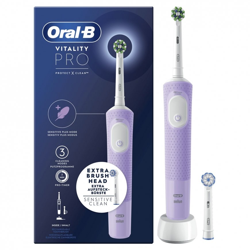 Oral-B Vitality Pro Для взрослых Колебательно-вращательная зубная щетка Фиолетовый