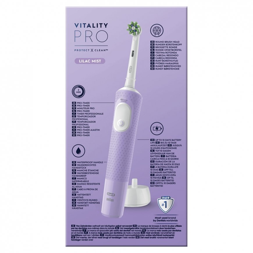 Oral-B Vitality Pro Täiskasvanud Pöörlev/võnkuv hambahari Violetne – 4