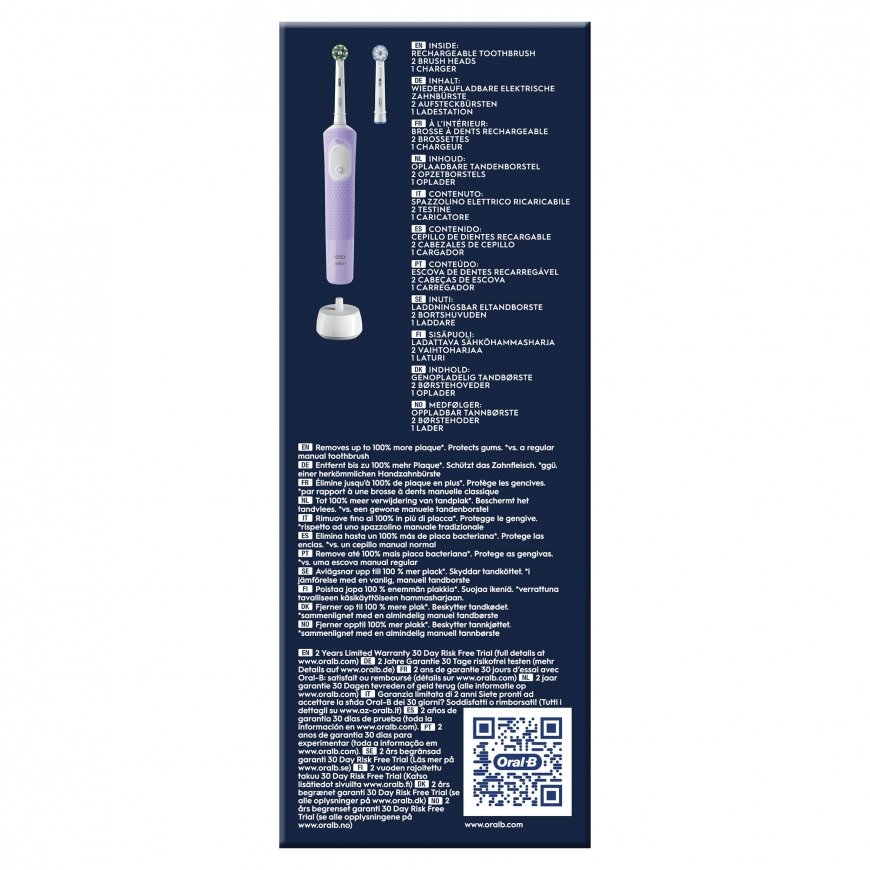 Oral-B Vitality Pro Täiskasvanud Pöörlev/võnkuv hambahari Violetne – 5