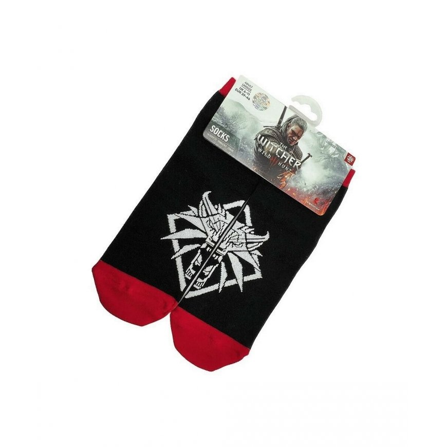 Cenega The Witcher 3 Wolf Unisex Crew-sukat musta 1 pari(a)