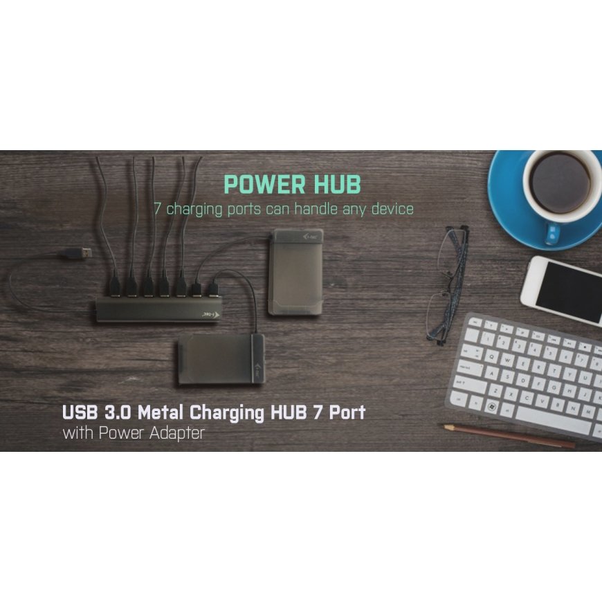 i-tec 3HUB778UK USB 3.2 Gen 1 (3.1 Gen 1) Type-A 5000 Mbit/s Hõbe – 5