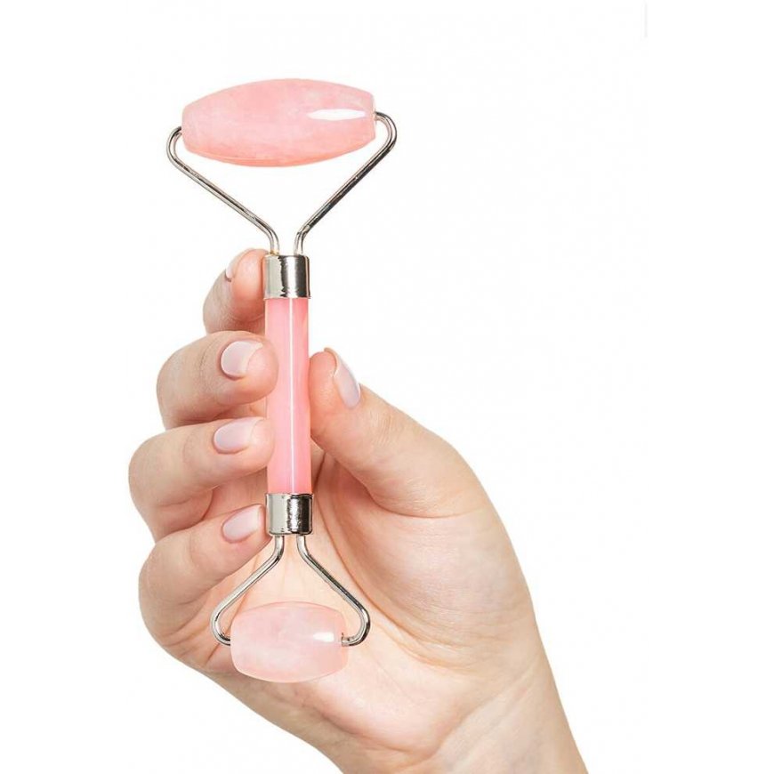 PlumBeauty Facial contour roller - rose quartz (Rose Quartz Facial Roller) kosmetinis prietaisas – 3