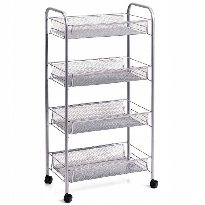 Universal organizer, rack with wheels, steel mesh, storage on 4 levels, Zeller – 2