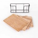 Excellent Houseware PIECES Bamboo cutting boards, 4 pieces on a metal stand Excellent Houseware PIECES Bamboo cutting boards, 4 pieces on a metal stand