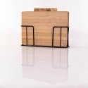 Excellent Houseware PIECES Bamboo cutting boards, 4 pieces on a metal stand Excellent Houseware PIECES Bamboo cutting boards, 4 pieces on a metal stand