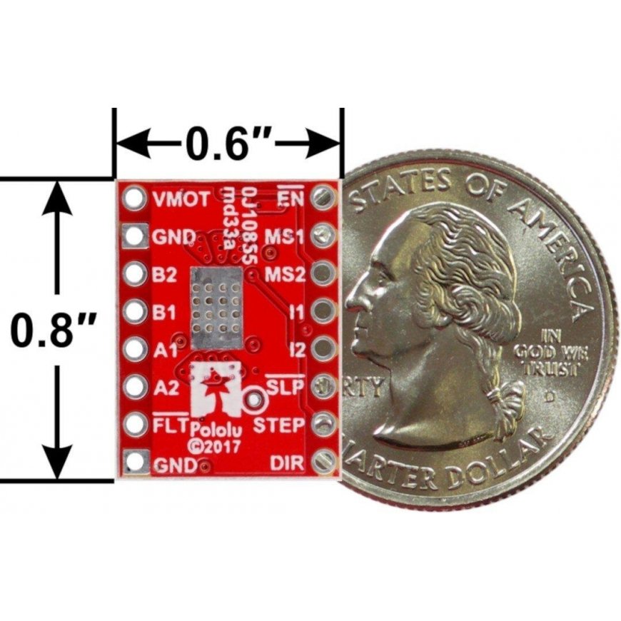 MP6500 stepper motor controller, digital current control (soldered pins), 2A, Pololu 2969 – 3